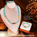  Bộ Trang Sức Lam Ngọc Phối Đá Dzi Cao Cấp 