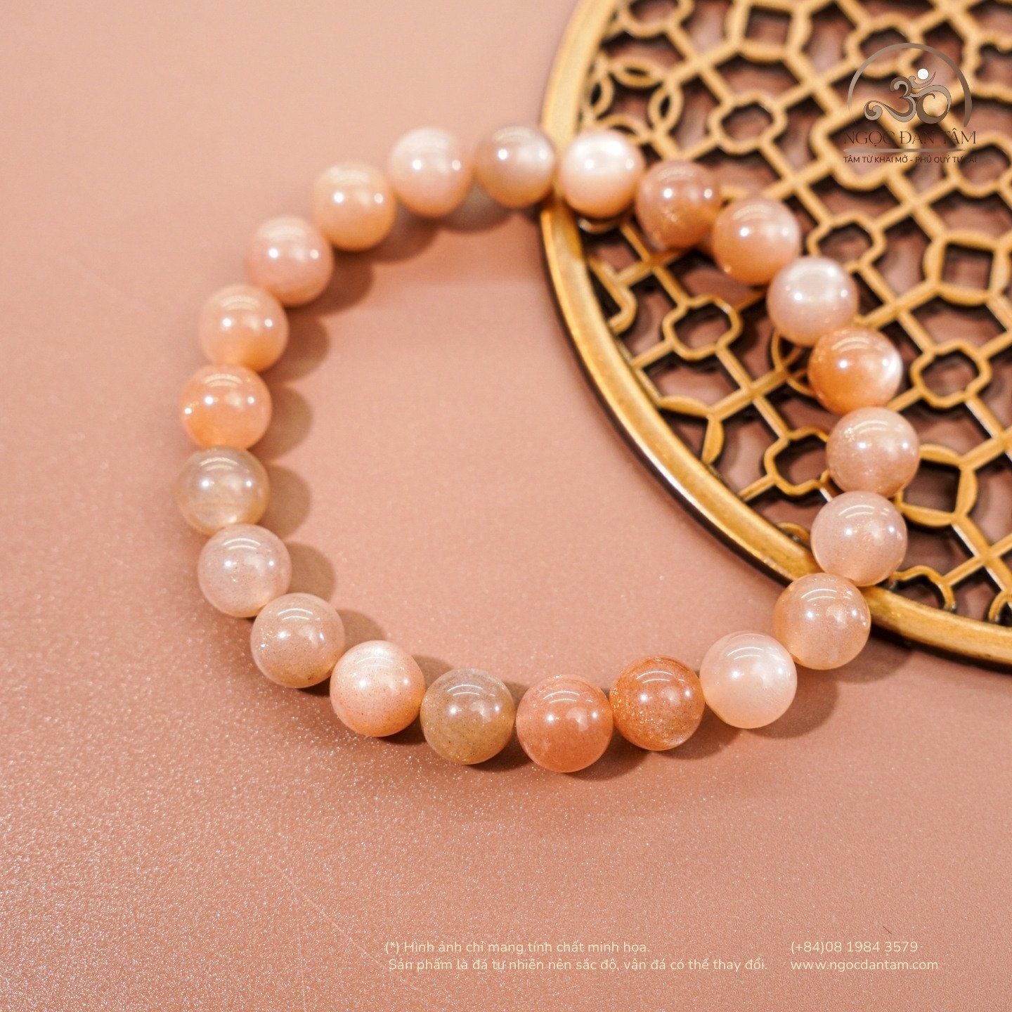  Vòng Tay Đá Mặt Trời 7mm 3A 