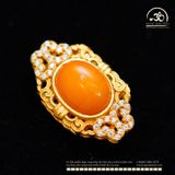  Mặt Dây Chuyền Bạc Mạ Vàng Đính Đá 19.83mm - Bạc 925 Mạ Vàng Cao Cấp 