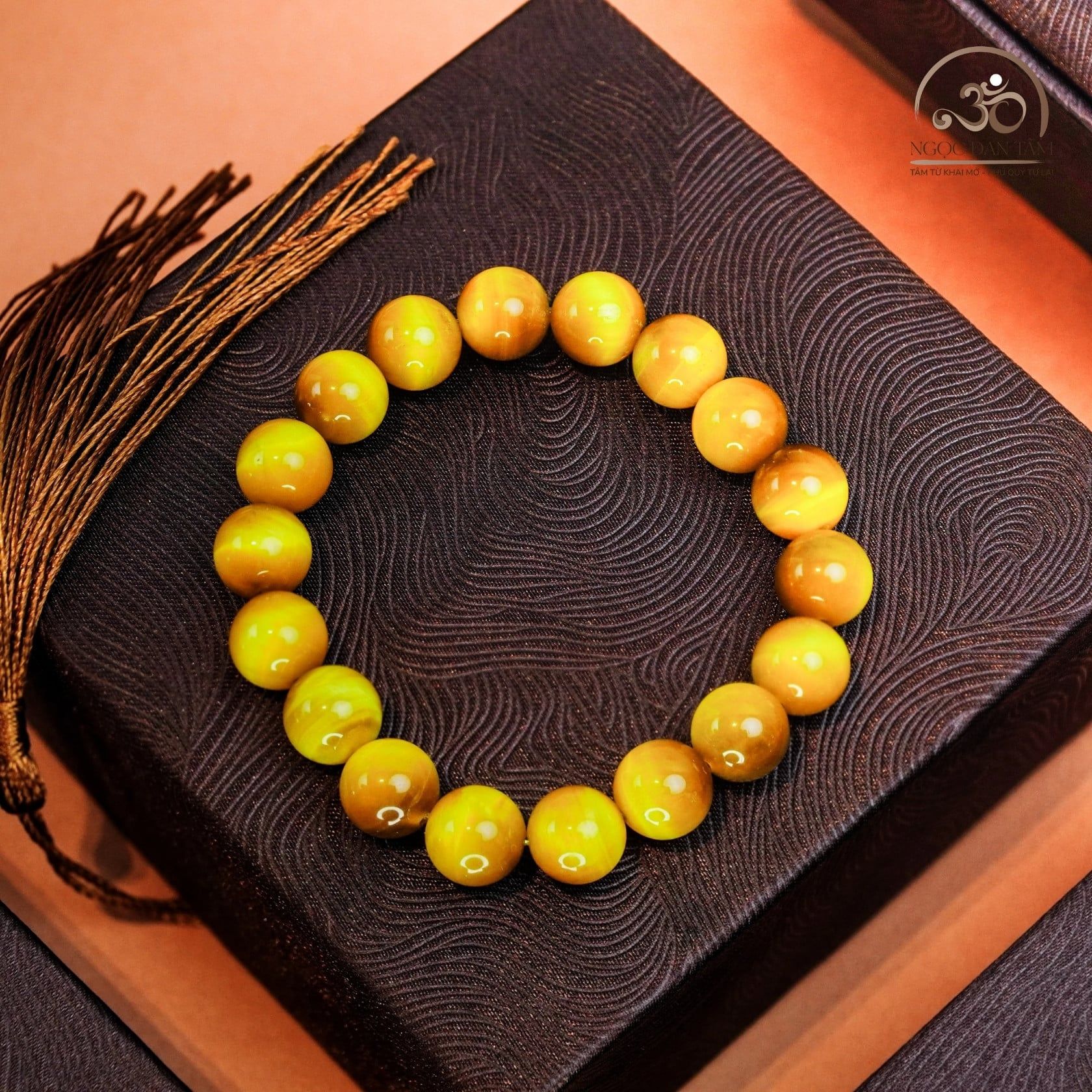  Vòng Tay Mắt Hổ Vàng 10mm 6A 