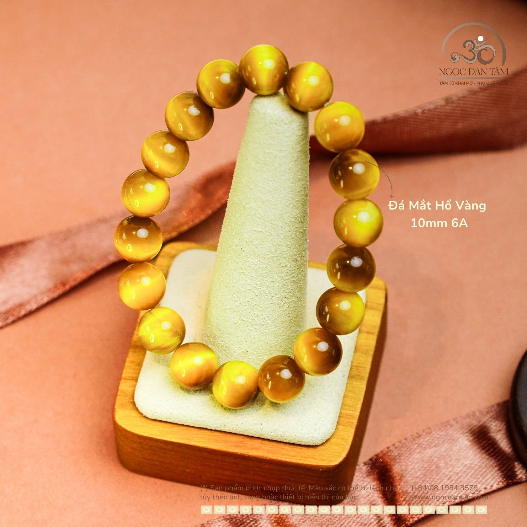  Vòng Tay Mắt Hổ Vàng 10mm 6A 