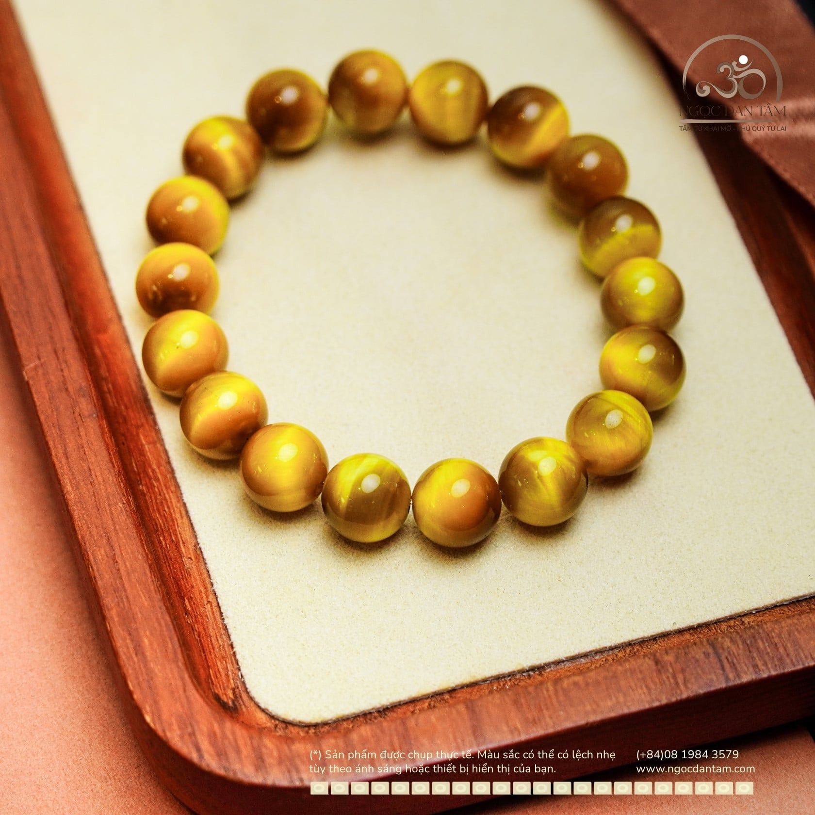  Vòng Tay Mắt Hổ Vàng 10mm 6A 