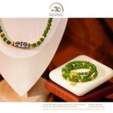  Bộ Trang Sức Ngọc Bích Canada Phối Đá Dzi + Charm Cao Cấp 