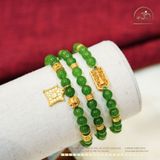  Bộ Trang Sức Ngọc Bích Canada Phối Đá Dzi + Charm Cao Cấp 