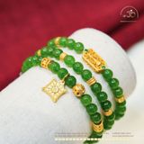  Bộ Trang Sức Ngọc Bích Canada Phối Đá Dzi + Charm Cao Cấp 