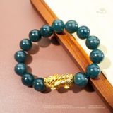  Vòng Tay Ngọc Hòa Điền 3A - 12mm Phối Charm Tỳ Hưu 