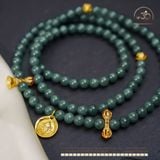  Chuỗi Vòng Tay Ngọc Hòa Điền 7mm 2A Phối Charm Bạc 925 Mạ Vàng Cao Cấp 