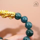  Vòng Tay Ngọc Hòa Điền 3A - 12mm Phối Charm Tỳ Hưu 