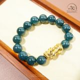  Vòng Tay Ngọc Hòa Điền 3A - 12mm Phối Charm Tỳ Hưu 
