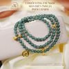  Chuỗi Vòng Tay Ngọc Hòa Điền 7mm 2A Phối Charm Bạc 925 Mạ Vàng Cao Cấp 