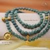  Chuỗi Vòng Tay Ngọc Hòa Điền 7mm 2A Phối Charm Bạc 925 Mạ Vàng Cao Cấp 