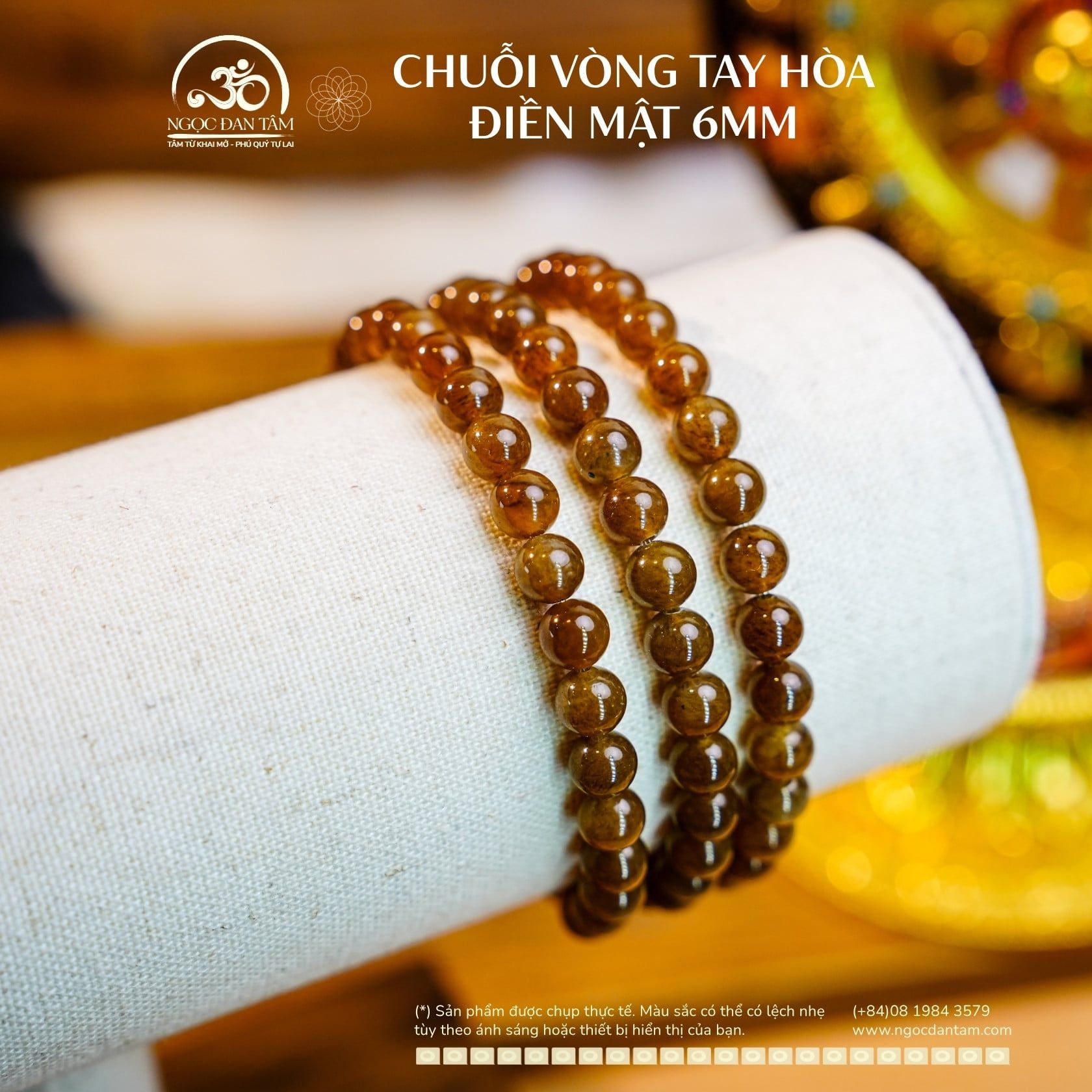  Chuỗi Vòng Tay Hòa Điền Mật 6mm 