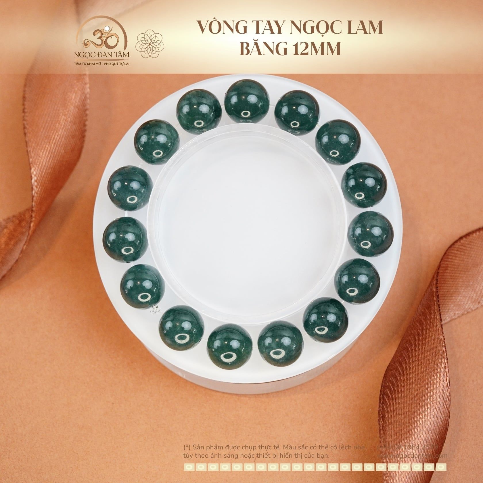  Vòng tay Ngọc Lam Băng 12mm 