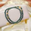  Chuỗi Vòng Tay Ngọc Lam Băng Đậm 5.8mm Phối Charm Bạc 925 Mạ Vàng Cao Cấp 