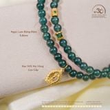  Chuỗi Vòng Tay Ngọc Lam Băng Đậm 5.8mm Phối Charm Bạc 925 Mạ Vàng Cao Cấp 