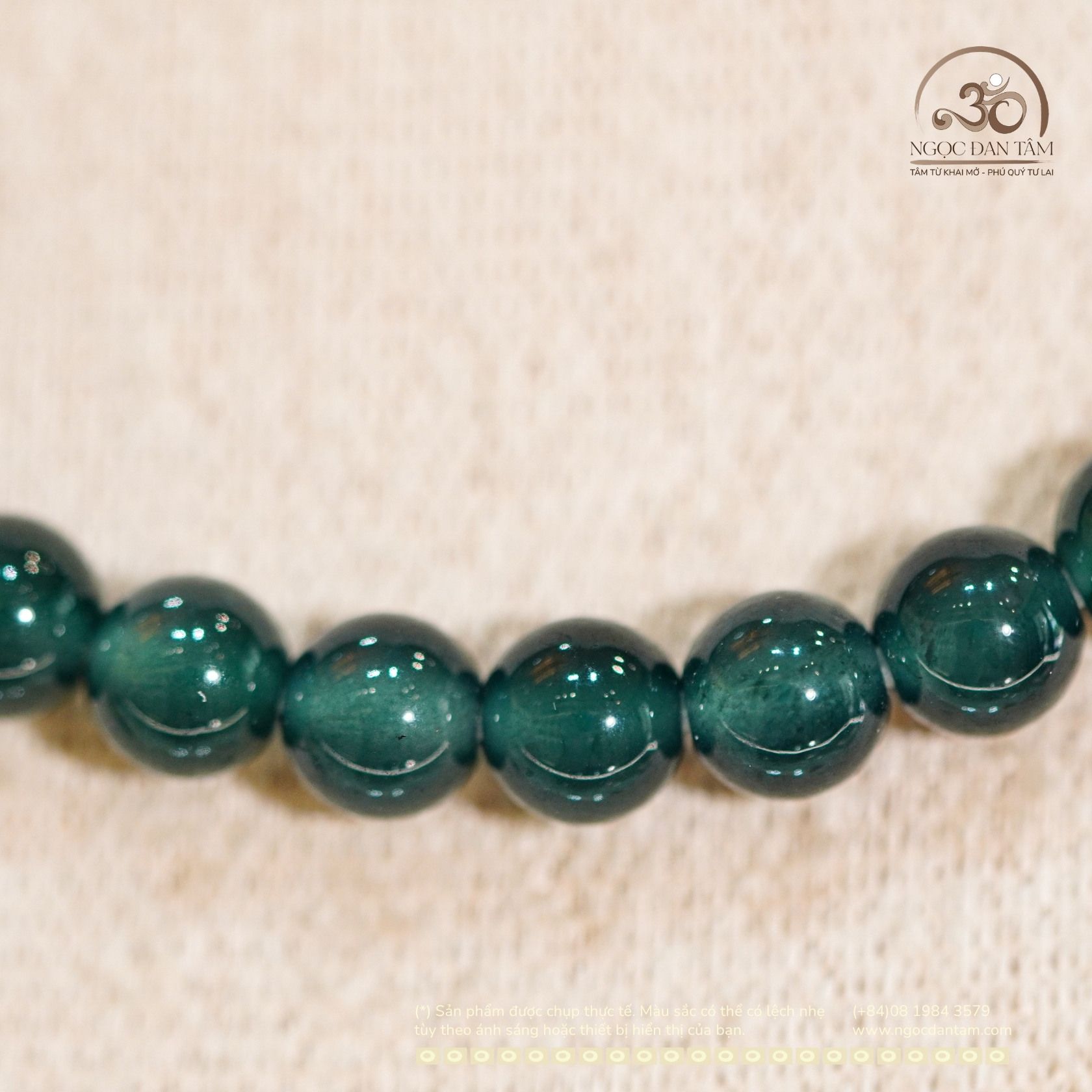  Vòng Cổ Ngọc Lam Băng Đậm 5,8mm 
