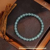  Vòng Tay Ngọc Lam Băng Dáng Trúc 6mm 