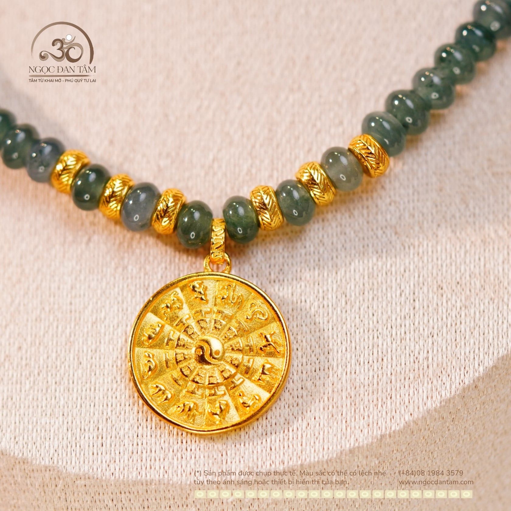  Bộ Trang Sức Ngọc Lam Băng Banh Xe Phối Charm 