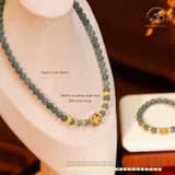  Bộ Trang Sức Ngọc Lam 8mm Phối Charm Bánh Xe Pháp Luân 