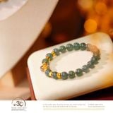  Bộ Trang Sức Ngọc Lam 8mm Phối Charm Bánh Xe Pháp Luân 