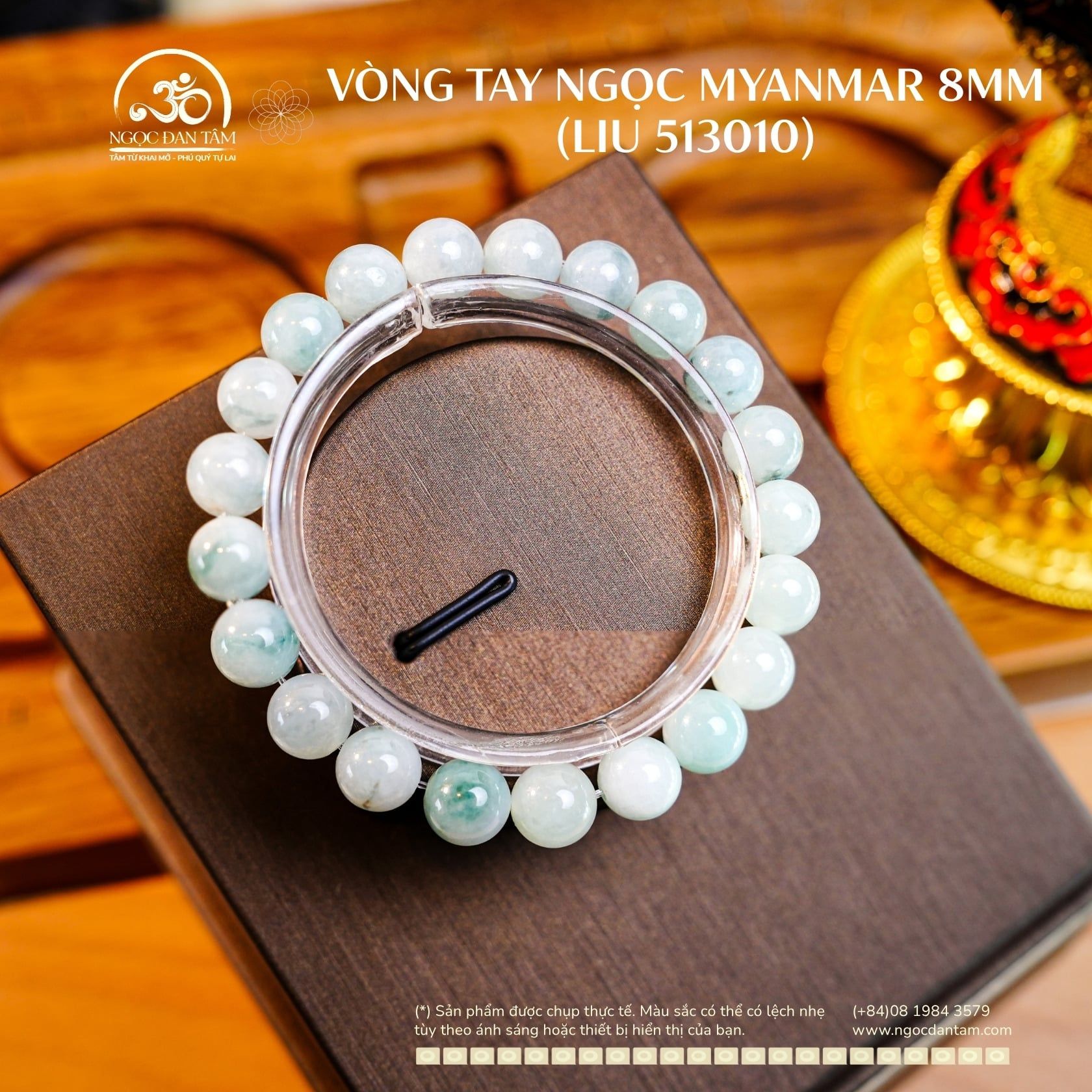  Vòng Tay Ngọc Myanmar 8mm (LIU 513010) 
