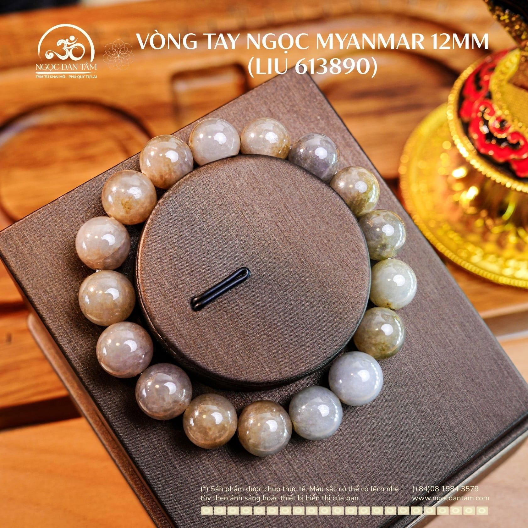  Vòng Tay Ngọc Myanmar 12mm (LIU 613890) 