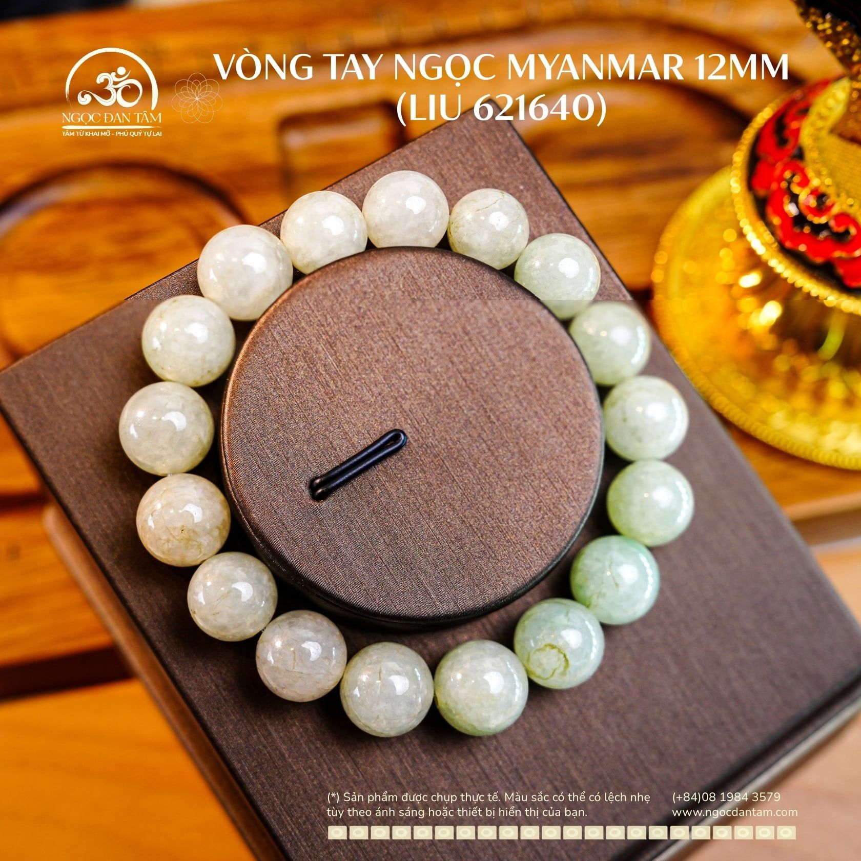  Vòng Tay Ngọc Myanmar 12mm (LIU 621640) 