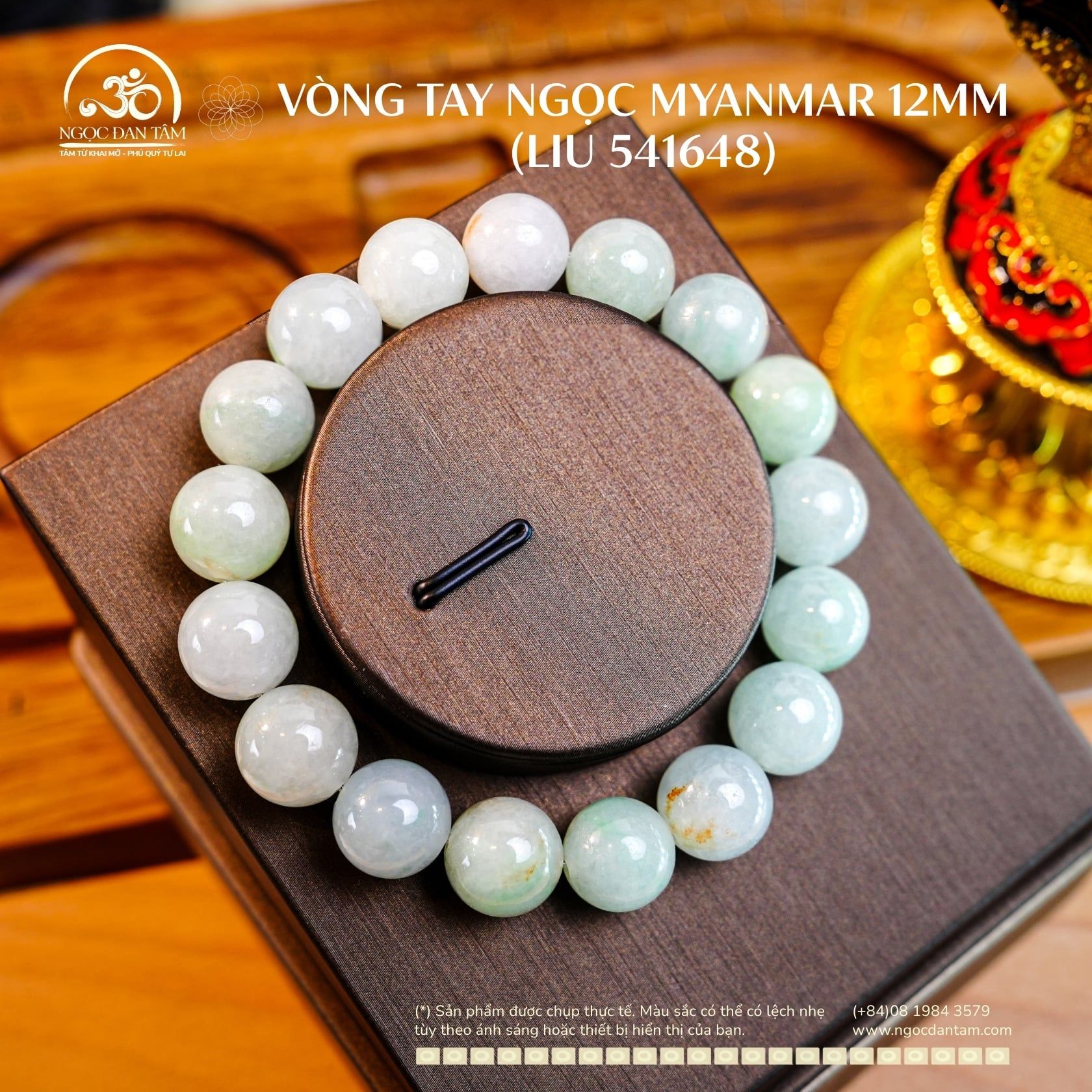  Vòng Tay Ngọc Myanmar 12mm (LIU 541648) 
