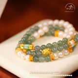  Bộ Trang Sức Ngọc Trai Phối Dzi & Ngọc Lam Băng 