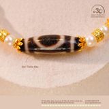  Bộ Trang Sức Ngọc Trai Phối Dzi & Ngọc Lam Băng 