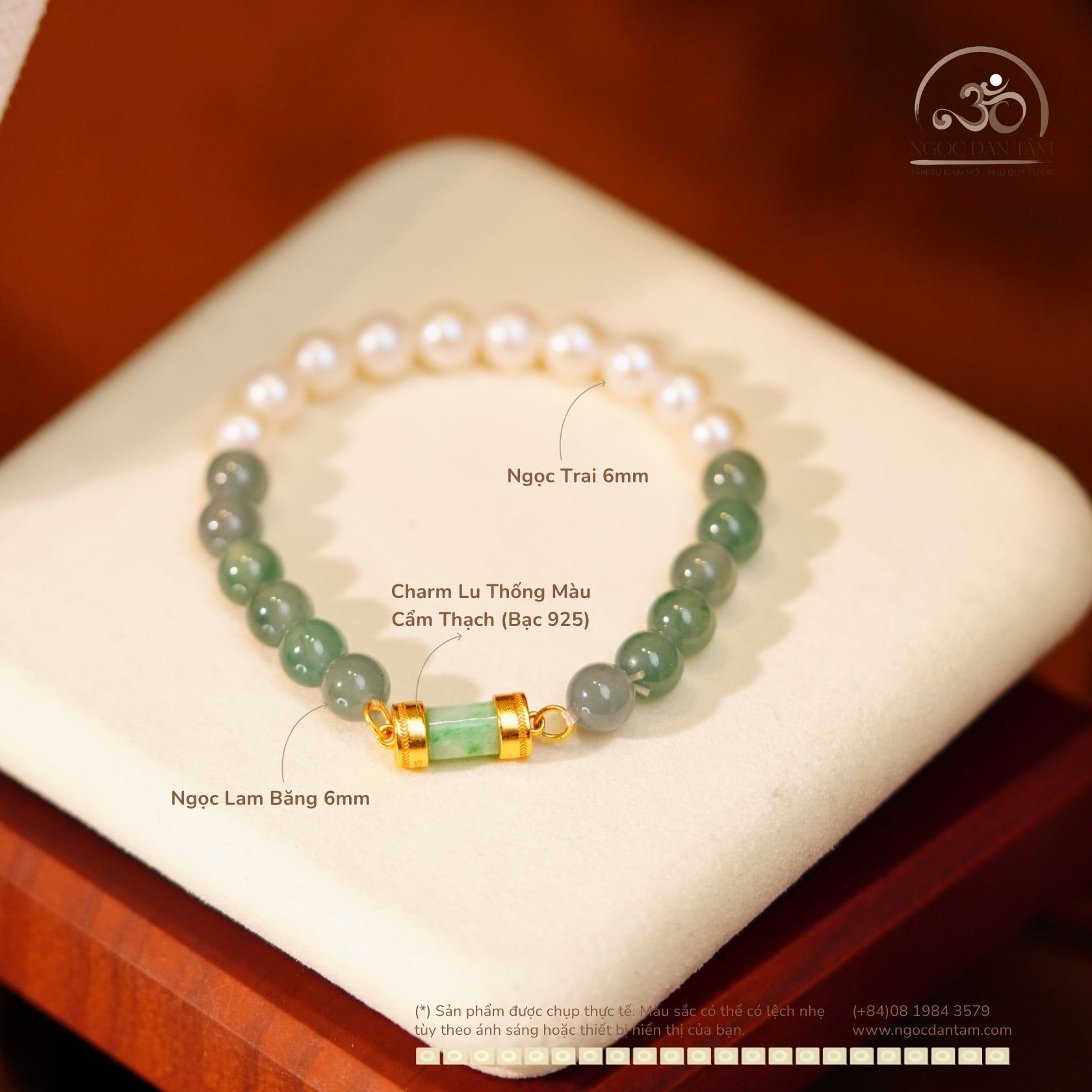  Bộ Trang Sức Ngọc Trai Phối Dzi & Ngọc Lam Băng 
