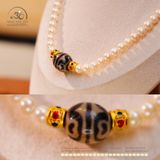  Bộ Trang Sức Ngọc Trai Phối Dzi + Charm Cao Cấp 