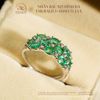 Nhẫn Bạc 925 Đính Đá Emerald 3*4mm Cỏ 4 Lá