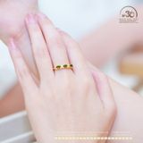  Nhẫn Bạc 925 Mạ Vàng Đính Đá Diopside 4×6mm 