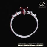  Nhẫn Bạc 925 Đính Đá Garnet Trái Tim 6mm 