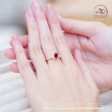  Nhẫn Bạc 925 Mạ Vàng Đính Đá Garnet 5×7mm 