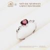 Nhẫn Bạc 925 Đính Đá Garnet Trái Tim 6mm
