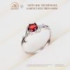 Nhẫn Bạc 925 Đính Đá Garnet Hạt Tròn 6mm