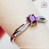  Nhẫn Bạc 925 Đính Đá Ruby 4x5mm 