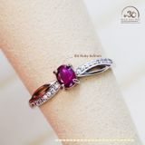  Nhẫn Bạc 925 Đính Đá Ruby 4x5mm 