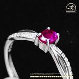  Nhẫn Bạc 925 Đính Đá Ruby 4x5mm 