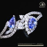  Nhẫn Bạc 925 Đính Đá Tanzanite 5x3mm 