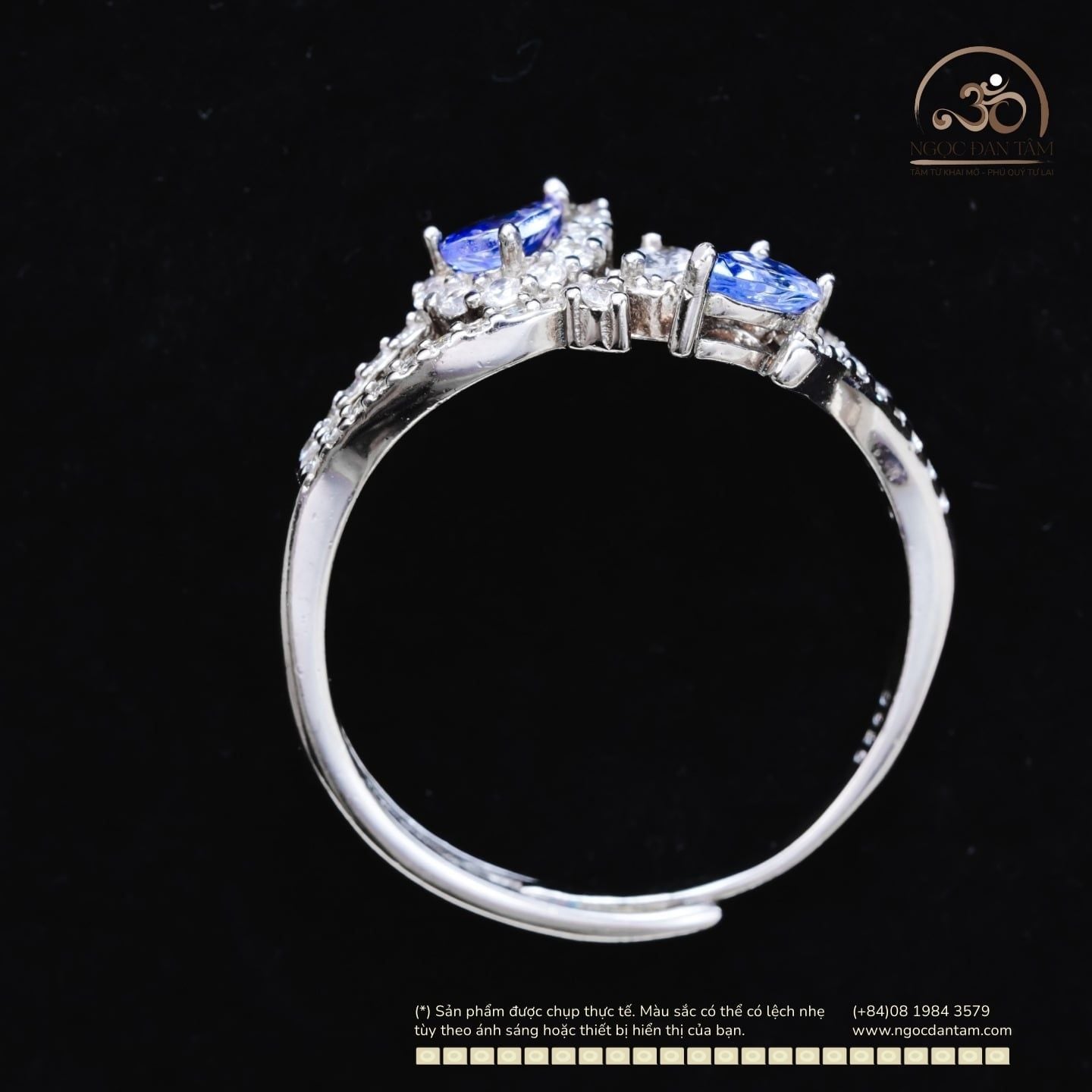  Nhẫn Bạc 925 Đính Đá Tanzanite 5x3mm 