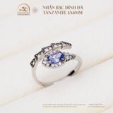 Nhẫn Bạc 925 Đính Đá Tanzanite 4x6mm 