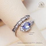  Nhẫn Bạc 925 Đính Đá Tanzanite 4x6mm 