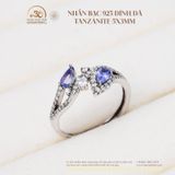  Nhẫn Bạc 925 Đính Đá Tanzanite 5x3mm 