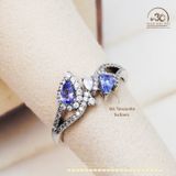  Nhẫn Bạc 925 Đính Đá Tanzanite 5x3mm 