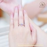  Nhẫn Bạc 925 Đính Đá Thạch Anh Tím Vuông Miệng Tròn 