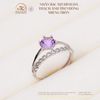 Nhẫn Bạc 925 Đính Đá Thạch Anh Tím Vuông Miệng Tròn