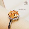  Nhẫn bạc 925 Đính Đá Thạch Anh Vàng 3x5mm 
